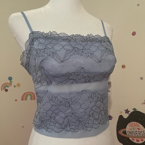 FREE PEOPLE ꔹ Double Date Embroidered Mesh Crop Camisole - Picture 6 of 16